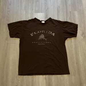 Brown Vintage Distressed Florida Tee size L